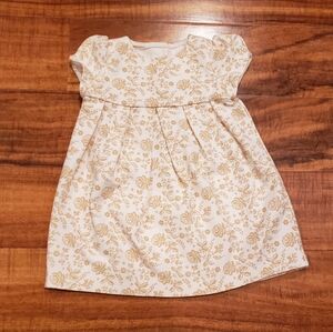 Janie and Jack EUC 6-12 months ivory and gold floral ponte dress